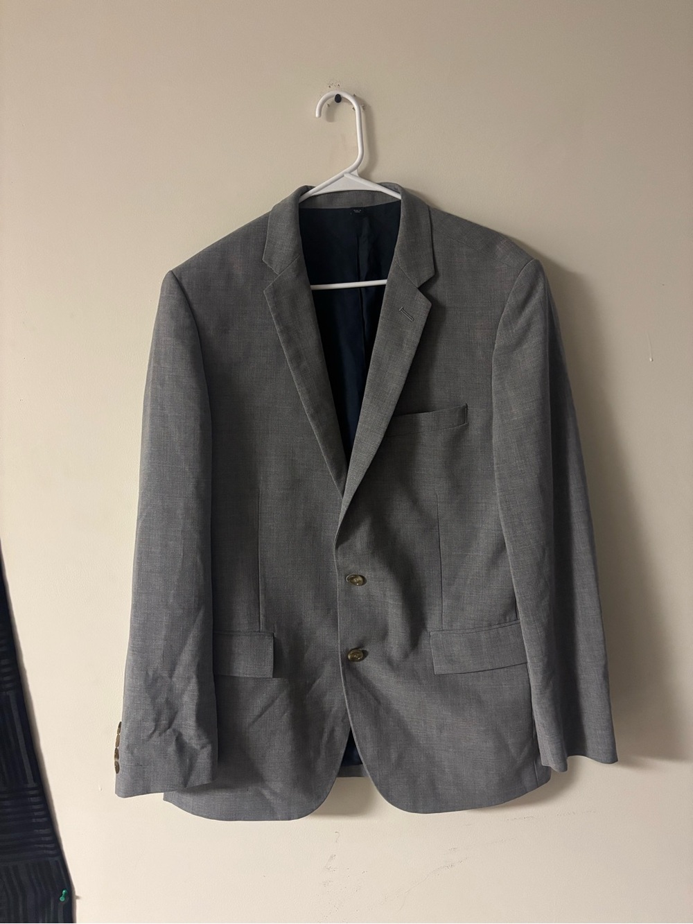 J.Crew 42R Gray 100% Wool Blazer Sport Coat Tailored Business Jacket